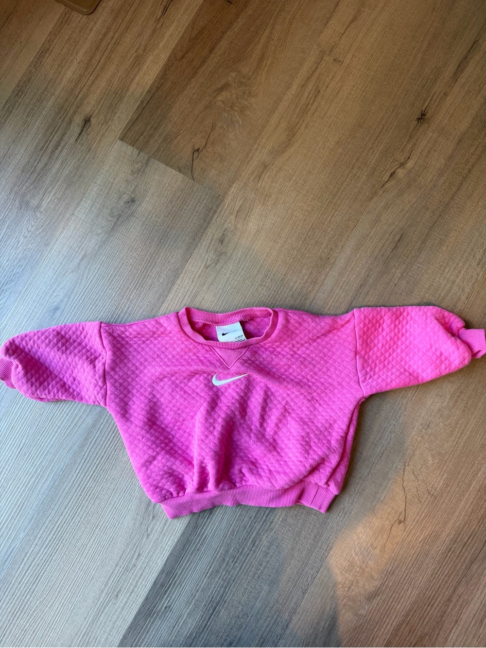 Girl’s Nike Pink Quilted Crewneck Sweatshirt